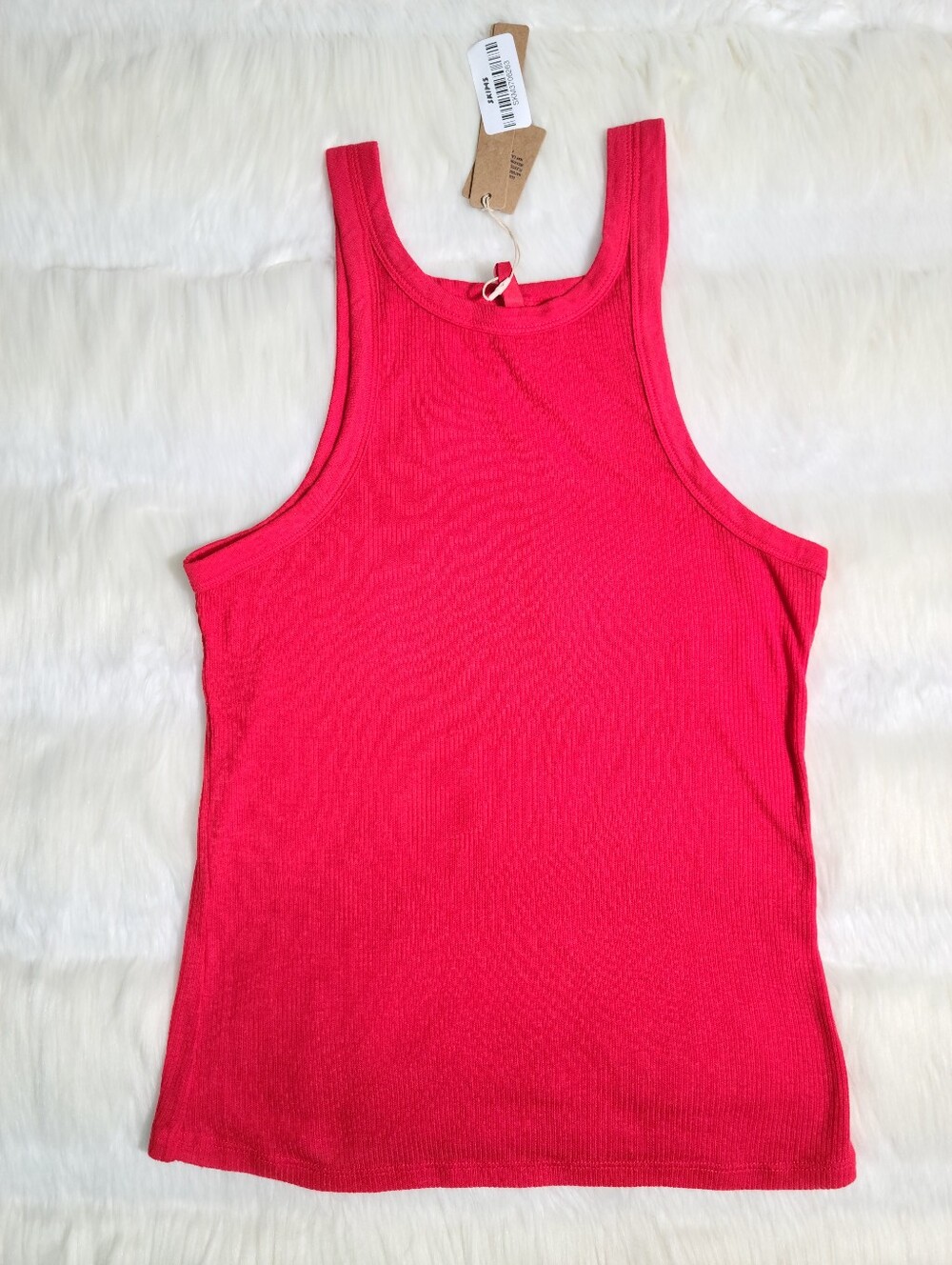 SKIMS Sheer Rib Tank Red Carmine Women XS NEW